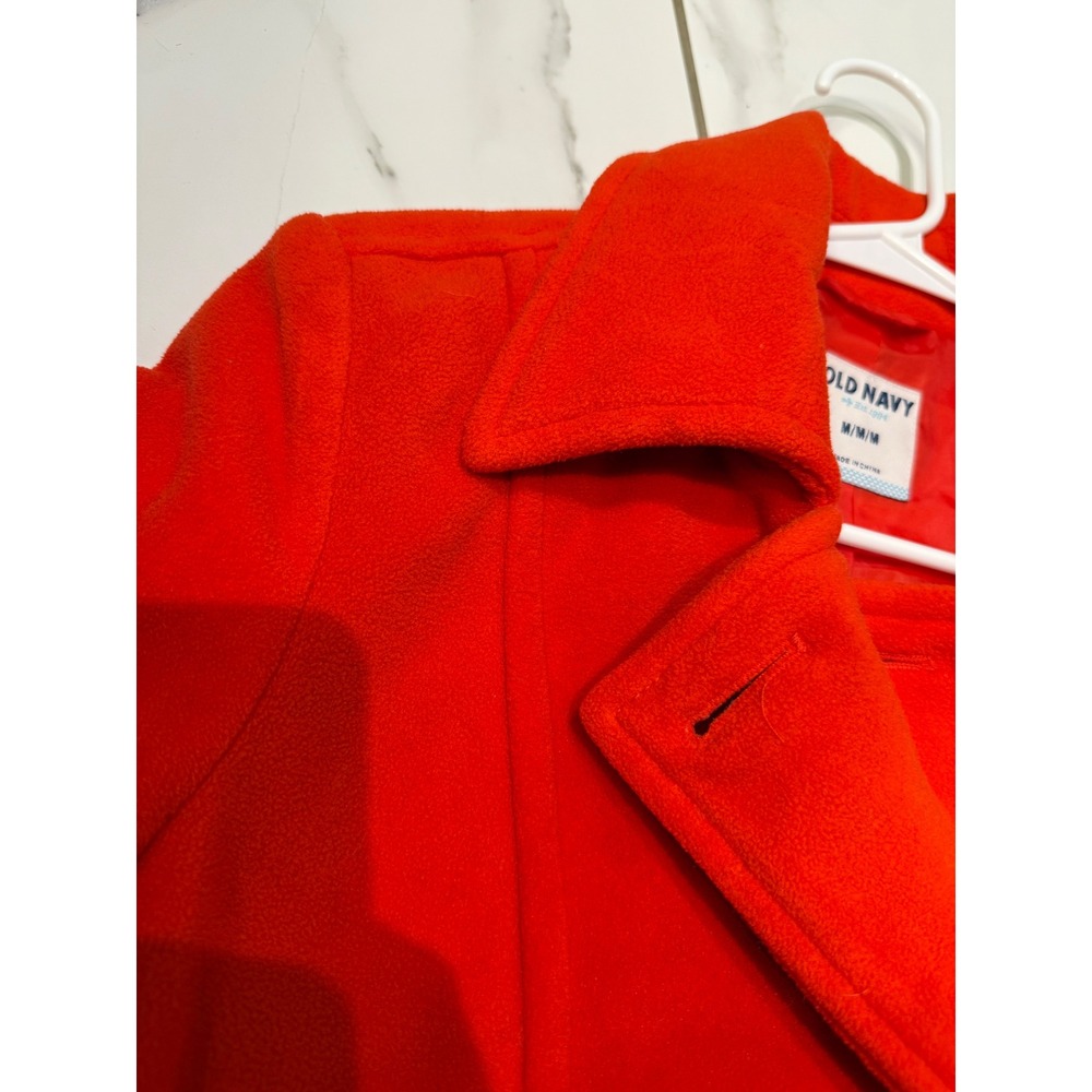 Old Navy Womens Red Fleece‎ Double Breasted Pea Coat Jacket Size M - Picture 13 of 13